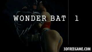 3D, dessin animé Wonder Woman suce la bite et se fait baiser